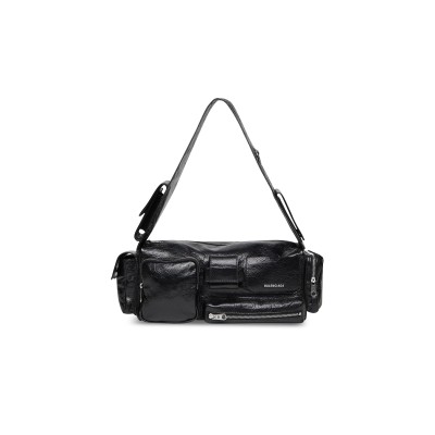 BALENCIAGA SUPERBUSY SLING BAG SMALL IN BLACK 702167210C81000 (36*15*13cm)